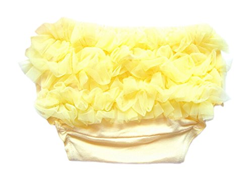 DELEY Baby Girls Solid Lace Pettiskirt Ruffle Bloomers Briefs Panties Nappy Diaper Covers Yellow M