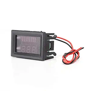 Battery Voltmeter, DC Digital Battery Voltage Meter Lithium Battery Gauge Voltmeter for 12V-72V Battery Car/Polymer/Nickel Metal Hydride Battery, with Reverse Connection Protection(Red)