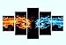 Produktbild Wandbild Frameless Canvas Aufkleber Einrichtungsgegenstände Geschenk Wand-Dekoration Öl-Artwork Abstract Poster Foto Namens Wasser Und Feuer Gelten Für Jeden Raum 5 Panels,S