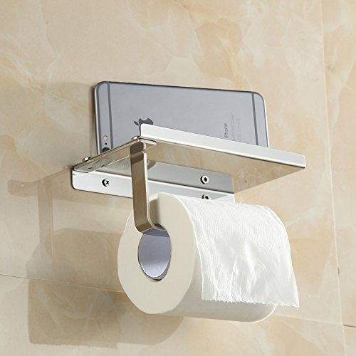 Aothpher Wand-Toilettenpapierhalter Telefonborad,Edelstahl rostfrei,glanzpoliert Chrom - 2