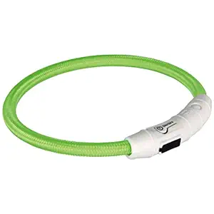 Trixie, Germany Trixie Glow Collars Dog Safety Ring with USB (Green) (L-XL), Green, Extra Large, 4.54 Gram