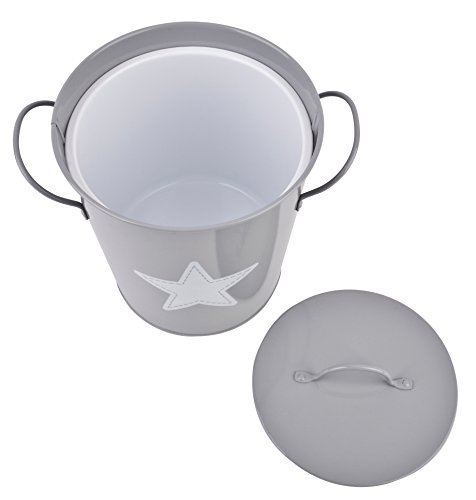 Eis Eimer Deko Stern Design Metall 21x19x16cm Trendy Eiswürfel (Grau) - 2