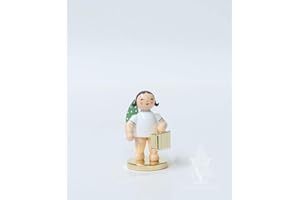 Wendt & Kühn 650/124/LE Weltenbummler, Engel mit Koffer auf Metallsockel, in Spanschachtel, Limitierte Goldedition