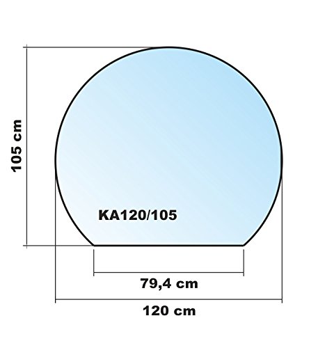 Kreisabschnitt 120x105cm – Funkenschutzplatte Kaminbodenplatte Glasplatte Kaminofen Unterlage (Kreisabschnitt 120x105cm mit Silikon-Dichtung) - 2
