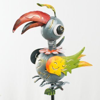 Gartenstecker – Hennes und Klara – UV-beständiges und wetterfestes Metall – Gesamthöhe: 96cm - 3