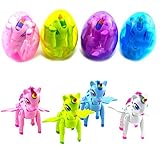 Freshmarque 4 Pack Jumbo Unicorn Deformation Easter Eggs with Toys Inside for Kids Boys Girls Easter Gifts Easter Basket Stuffers Fillers