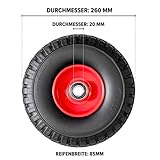 Reifendurchmesser 260 mm / Breite: 85 mm