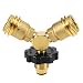 Produktbild Explopur Y-Splitter-Adapter für Propantank Zwei-Wege-LPG-Adapter T-Anschluss QCC1 Tank T-Adapter Arbeiten mit Grillgeräten Campingkocher Heizung