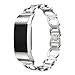Produktbild Altsommer Armband für Fitbit Charge 2 Echtes Edelstahl Armband mit Hollow Edelstahl Armbände, Edelstahl Replacement Wrist Strap Band Uhrenarmband Zubehör für Damen Herren Silver (Silver)