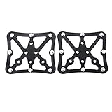 Aolvo Clipless clip-in piattaforma pedali a pedale Clipless Adapter Pedal, piattaforma in alluminio bicicletta universale per strada BMX mountain bike, KEO compatibile SPD Speedplay&nbsp;-&nbsp;argento, Nero , 3 x 2.6 x 0.16 inch