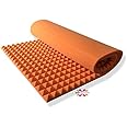 MMT Acoustix® 6’x3’ Pyramid Acoustic Foam Sheet For 2x Noise Reduction & Pro Studio Acoustics, 3D Sound Absorption | 2 inch, Orange,1 sheet