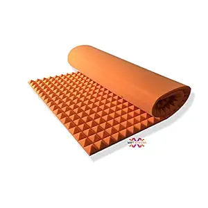 MMT Acoustix Soundproofing Pyramid Acoustic Foam Panels | High Density Sound Absorber | 1 Pcs of 6x3 Feet 1? Thick | Orange