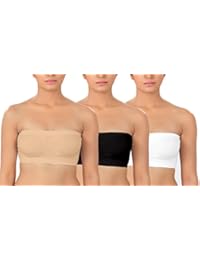 Women's Strapless Non Padded Non Wired Bra (Pack of 3)