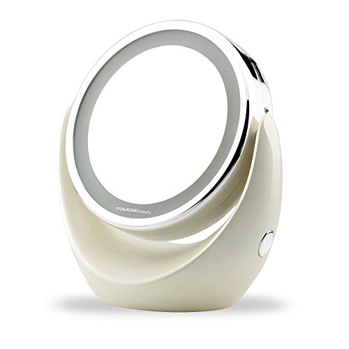 Beauty Touch Espejo Led de Doble Cara, color Blanco - 1 Pieza