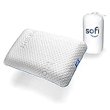 sofi Petit Coussin Léger De Voyage Cervical À Mémoire De Forme avec Sac de Transport - Oreiller Orthopédique Et Ergonomique pour Voyager en Voiture Et Au Camping - Housse Thermorégulatrice Blanche