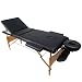 Produktbild Massageliege mit Holzgestell - schwarz - 180 x 60 cm