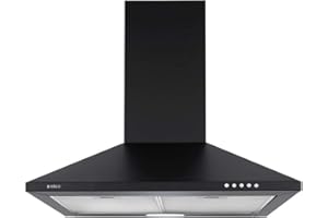 Elica 60 cm 880 m3/hr Kitchen Chimney (Strip CF 60 NERO, 2 Cassette Filters, Black)