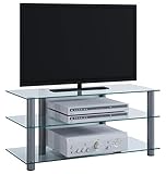 tv-tisch glas drehbar Rohre aus edlen Aluminium VCM TV Rack Lowboard Konsole LCD LED Fernsehtisch Möbel Bank Glastisch Tisch Schrank Aluminium Klarglas \