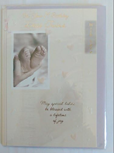 It's Your 1st Birthday Dear Twins Best Wishes Twins 1st First Birthday Card Tiny Feet/Hands/Words Glitter/Foil Detail(WS30287)