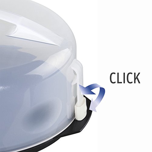 Xavax Kuchenbehälter mit Haube, Ø 31,5 cm, Höhe 14 cm, Kuchenbox / Tortenhaube mit Stückeinteilungshilfe und Servierfächern, Party- und Tortenbutler, rund - 4