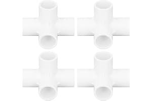 Rörbeslag, 10 st 4-vägs PVC-beslag 3/4 armbågsmöbelkvalitet röranslutningar för PVC-hylla, trädgårdsstöd, struktur, förvaring