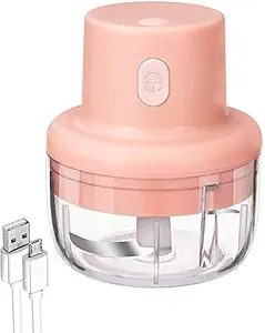 DECZI Portable Hand Mixer Grinder Chopper Vegetable Cutter Onion Garlic Ginger Pepper Crusher Wet Dry Machine Mini Electric Chopper for Kitchen (100 ML)