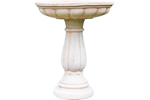Gardenesque Bird Bath for Garden | Terracotta Birdbath Free Standing for Garden Large | Stone Birdbaths Frostproof | H: 58cm x D: 49cm