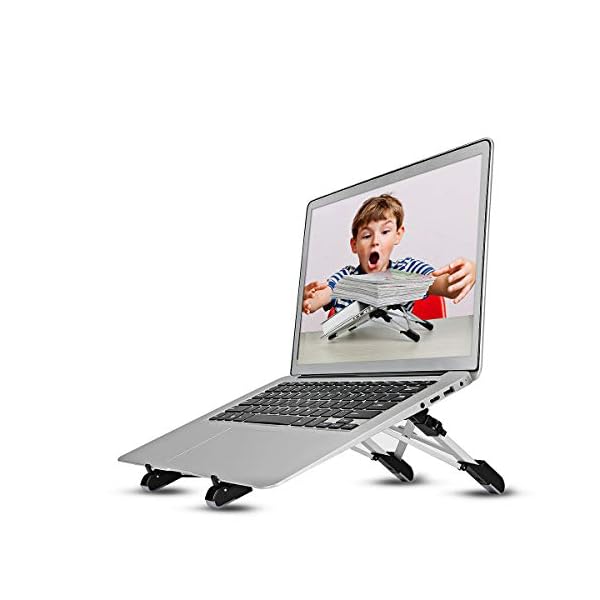 Laptop Stand, Foldable Laptop Desk Holder, Adjustable Tablet Stand, Foldable Portable PC Moniter Riser, Lightweight Laptop Cooling Stand Gaming Riser Compatible for Macbook, Lenovo, Notebook Computer