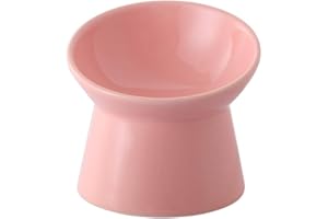 LIONWEI LIONWELI Ciotole Gatti Ceramica Ciotola Gatto - Ciotole per Gatti Rialzate Inclinate Design - 125 ml Ciotoline per Gattini Anti Vomito - Scodella Cibo per Gatto Piccola - Adatto per Microonde e Lavastoviglie