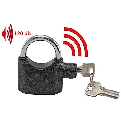 Fishtec ® Cadenas Alarme de Sécurité - 80 mm - 120 db - 3 Clés