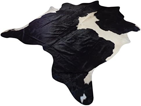 Cowhide Rug - Classic Black and Cream Pattern - Approx 234 cm x 210 cm - Natural Luxury Designer Hide by Narbonne Leather Co
