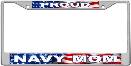 Proud - Navy Mom Custom License Plate METAL Frame from Redeye Laserworks by Redeye Laserworks