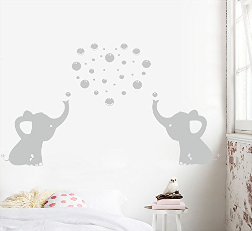 BDECOLL Elefant Bubbles Wandbild Aufkleber Kinderzimmer Decor/Wandaufkleber Wandsticker Wandkunst Kinder Dekor Papier - 2