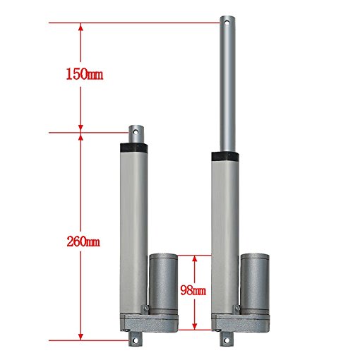 ECO-WORTHY Linear Actuator 12V 150MM Stroke Length Heavy Duty 330lbs Linearantrieb Linearmotor Verstellantrieb Toröffner Lineartechnik 12V DC Electric Motor DIY for Auto Car Lifting - 2
