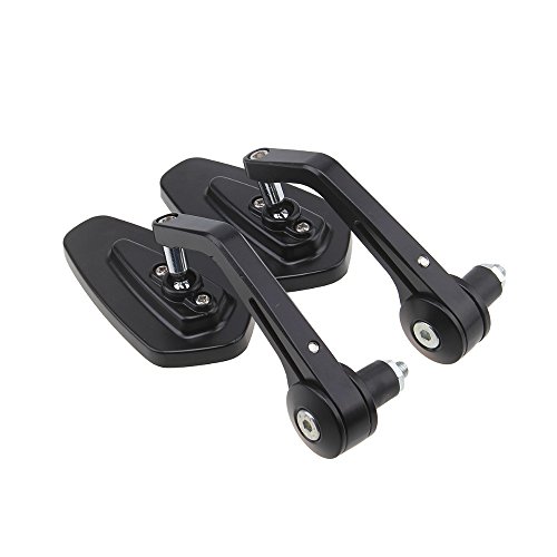 1 Paar Motorrad LenkerendeSpiegel Rückspiegel Seitenspiegel 7/8 22MM Universal Schwarz Drehbare Aluminium Scooter Rückspiegel - 5