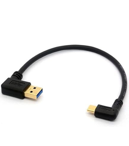 Câble USB 3.0 Angle Droit 90 Degrés, Mâle à Femelle, 15cm - Pour Connexions Difficiles, Haute Vitesse 5Gbps