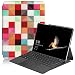 Produktbild LingDan Schutzhülle für Microsoft Surface Go (10 Zoll) Tablette PU Leder Flip Cover Farbgitter Muster mit Magnetverschluss, Stiftschlitz Abnehmbare, Ständerfunktion Ledertasche (Farbmalerei 05)