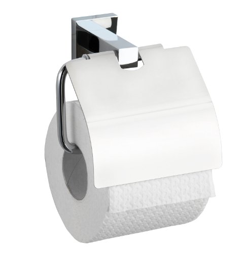 Wenko 17973100 Toilettenpapierhalter San Remo Power-Loc - Befestigen ohne Bohren, Chrom rostfrei, 14 x 13 x 7 cm