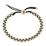Tommy Hilfiger Casual Core Damen Armband Edelstahl Vergoldet/Nylon Schwarz 17,5 cm