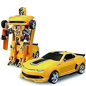 World Shopper Battery Operated Converting Car to Robot, Robot to Car Automatically,Transforming Toy, with 3D Light and Sound for Kids (Multicolor)