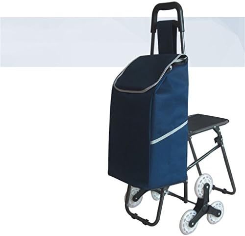 Hand Truck DELLT- Shopping Trip Senior People Shopping Cart Trolley Climbing Stairs Shopping Cart Supermarket To Buy Food Can Take A Seat Bearing Crystal Wheel Lever Car (Color : #8)