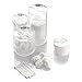 PuTwo Makeup Organiser Bathroom Storage Clear Organiser for Cotton Pads Cotton Buds Cotton Balls with Lid - Triple Round