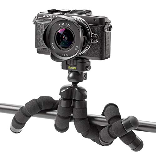 iKross Trípode Ajustable, Trípode Portátil, Cámara/GoPro/Smartphone- Negro