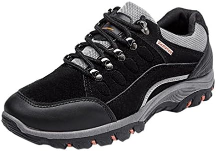 KEERADS Mens Low-Top Sneakers Hiking Shoes (UK:7 / Foot Length:27cm, Black)