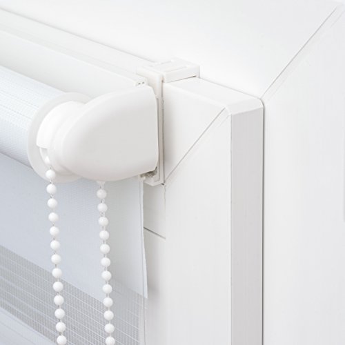 Doppelrollo verspannt weiss / Duorollo Rollo Klemmfix inkl Klemmträger: 60×150 (Gesamtbreite X Höhe in cm) / weitere Größen: 40 / 50 / 60 / 70 / 80 / 90 / 100 / 110 x 150 oder 210 cm - 4