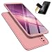 Produktbild JINICHANGWU kompatibel mit Hülle für Huawei Honor 8X Hülle + Panzerglas, Schale PC Full-Cover Anti-Kratzer Handyhülle Schutzhülle Case Hülle für Huawei Honor 8X (Rosegold)