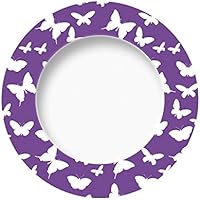 Excelsa Enjoy Plato Fruta Mariposa, Porcelana, Lila, 21 x 21 x 1.5 cm