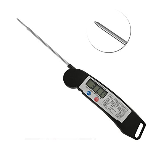 Digital-Nahrungsmittelthermometer Instant lesen Kochthermometer mit klappbaren interne Sonde Anti-Korrosions für Küche Lebensmittel Fleisch Grill BBQ Milch und bathwater (dünn)