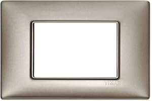 Vimar 14653.74 Plana Placca 3 Moduli nichel perlato