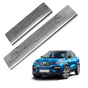 Galio After-Market Car Footsteps Sill Guard Stainless Steel Scuff Plate Compatible with Renault Kiger 2021 | Kiger Car Accessories